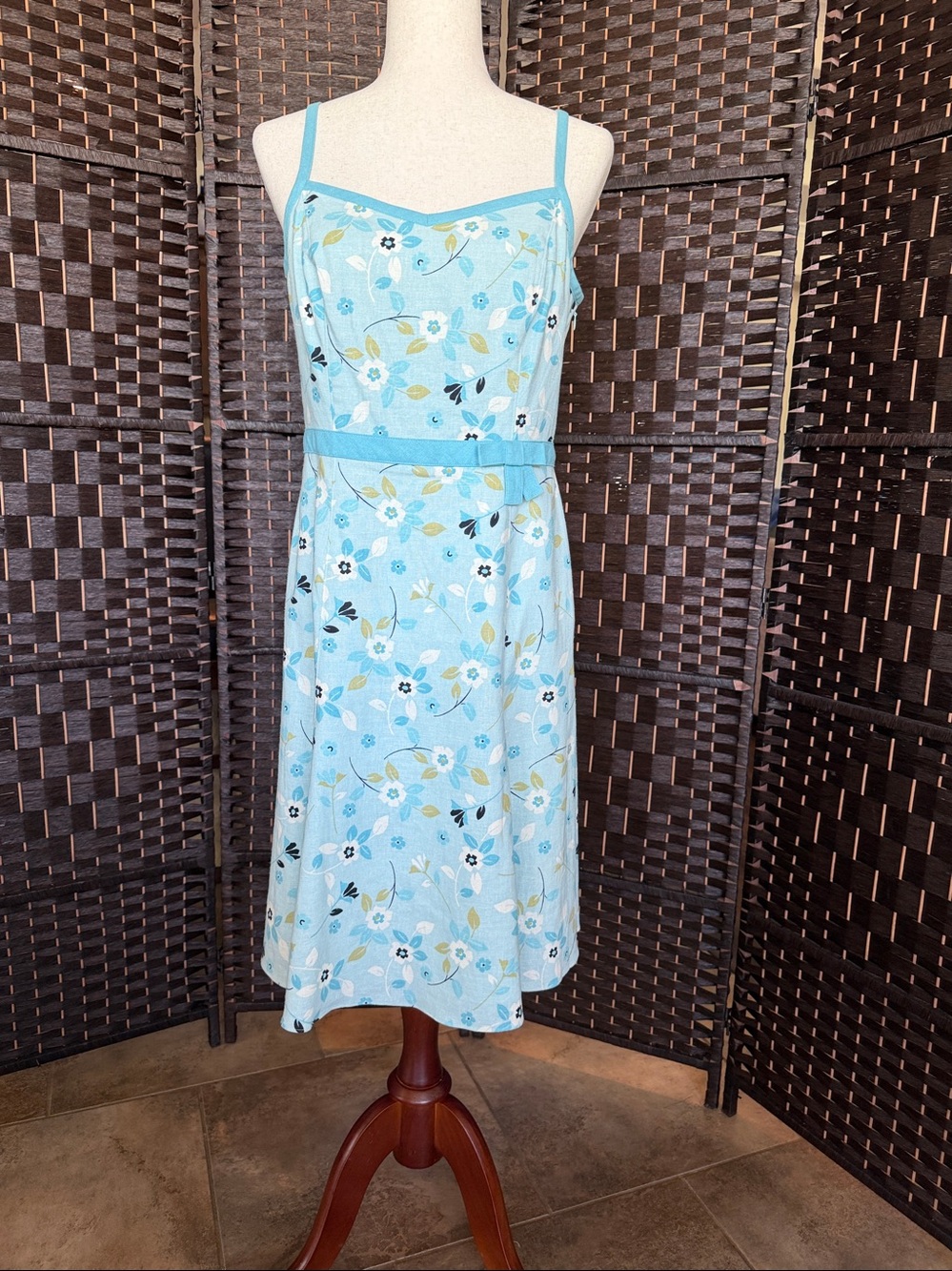 LOFT Blue Floral Sundress Dress